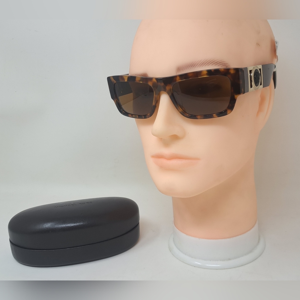 Nwt Versace Men's Sunglasses Rectangle Medusa Havana Italy Ve4416-U 53-18-145